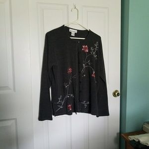flower embroidery cardigan